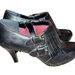 Anne Klein black leather stiletto heel side zip booties women’s size 7 Photo 0