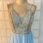Windsor  Powder Blue Embellished Sleeveless Open Back Chiffon Prom Dress Size 3 Photo 1