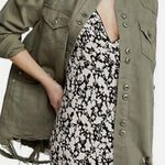 Free People Moonchild Distressed Denim Jacket Olive Size Small Photo 0