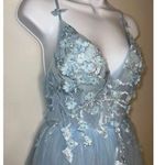 Hebeos Women’s Girls Formal Icey Blue Floral Maxi Gown Photo 0