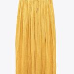 ZARA  Gold Pleated Maxi Skirt for Resort Wear Photo 0