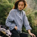 Zyia NWT  Active Drawstrings Lightweight Windbreaker Blue Gray Women’s Medium NEW Photo 0