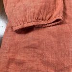 J. Jill PureJill 100% Linen Burnt Orange Button Front 3/4 Sleeve Blouse Size M Size M Photo 3