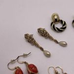 Dress Up Lot Of 5 Costume Earrings Pierced Dangle Drop  Gold Tone Photo 3