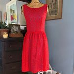Scarlett  Red and Blue Lace Overlay Fit & Flare Dress Photo 4