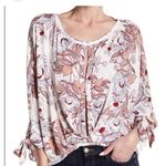 Free People  Keeping‎ On Top Boho Floral Cottagecore Y2K Xs Top Shirt Blouse Pink Photo 0