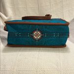 Brown and Teal Patterned Women's Bag Blue Photo 4