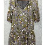 Gap Mini Dress‎ Women Small Gray Floral Long Sleeve Cottagecore Boho Y2K Spring Photo 0
