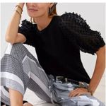 Maeve  Woven Puff-Sleeve Top Black Photo 2