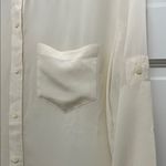 Broadway & Broome 100% Silk Elegant Cream Button Up Shirt Photo 6