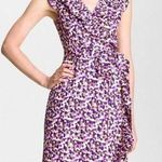 Kate Spade Aubrey Silk Multicolor Abstract Print Ruffled Wrap Mini Dress Size 8 Photo 0
