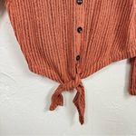 Lulus Orange Oversized Ribbed Boho Sweater Womens M Flare Sleeve Beachy Casual Photo 2