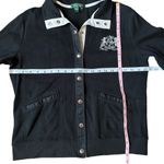 Ralph Lauren Lauren Womens Size Large Black Embroidered Logo Cardigan Photo 2