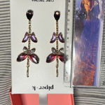 Piper  Purple and Gold Butterfly Earrings Photo 6