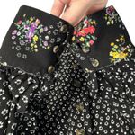 Free People Wonderland Floral Button Up Tunic Dress Size M Black Boho Cottage Photo 5