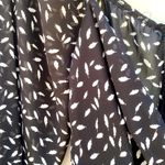 French Kiss  Womens size small black long sleeve leaf print wrap front dress Photo 8