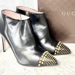 Gucci  Coline Leather Studded Pointed Stilettos Ankle Boots Black Women's 40 / 9 Photo 2