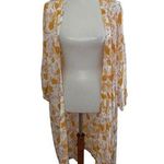 Loft NWOT Outlet Floral Kimono Cardigan Orange Size Medium Large Photo 0
