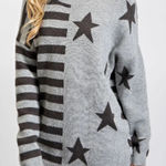 easel BLACK & GREY AMERICAN FLAG‎ KNIT PULLOVER SIZE M Photo 0