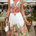 ZARA  floral printed 2 piece set includes midi skirt and top Photo 0