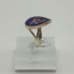 Handmade Purple Mojave Turquoise Pear Shape Sterling Silver Ring Size 9.25 Photo 2