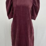 Who What Wear Corduroy Puff Short Sleeve Mini Dress Wine Tasting Size Small Photo 4