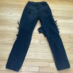 American Eagle Outfitters Distressed Black Baggy Jeans Size 0 Photo 3