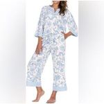 Flora Nikrooz FN by Women's Pajama Set Blue Paisley Print Top Pants Large Photo 1