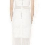 Alice + Olivia White Mesh Panel Sheath Midi Dress Sleeveless Women’s Size 6 Photo 1