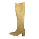 ZARA Slouchy Chunky Heel Over the Knee Suede Boots Taupe Size 40 Photo 2
