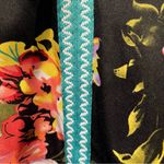 Floral sheer swim coverup Maxi Dress w/embroidery Trim size L high side slits Black Size L Photo 4