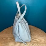 Persaman New York Large Slouchy Pebbled Leather Tote Light Blue Shoulder Bag Photo 1