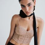 ZARA nwt lace crochet bohemian Corset top blouse Photo 5