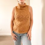 Vintage Expresss Chunky Knit Sleeveless Sweater Brown Size XS Photo 1