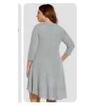 Torrid  Heather Gray Long Sleeve Hacci Surplice Skater Dress Sz.2 NWT Photo 2