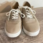 Vans  Beige Canvas Sneakers Shoes Women’s Size 7 Lace Up Neutral Comfort Casual Photo 2