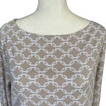 Rebecca Malone 3/4 sleeve stretchy pullover boat neck top cuffed sleeves size L Photo 4