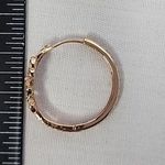 Rose Gold Large Huggie Hoop Earrings with CZ Butterfly Design Pink Photo 7