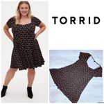 Torrid  Black Ditsy Floral Ponte Mini Fluted short sleeve t shirt dress 0 / 12 Photo 1