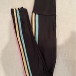 Beach Riot  Black Leggings with Rainbow Stripes Photo 1