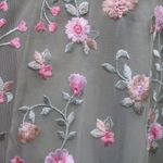 Mac Duggal  Green Multicolor Embroidered V Neck Cap Sleeve Midi Dress 35104 Photo 8