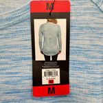 Champion  Elite Hi Lo Hem Blue and White Long Raglan Sleeve Performance Sweater Photo 5