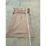 Savanna jane tan Aztec embroidered ruffle cap sleeve mini Dress‎ Medium Brown Photo 4