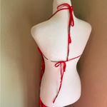 Urban Outfitters  Red Floral apron open back wide leg jumpsuit Photo 4