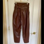 Open Edit NWT  Faux Leather Pants Brown Size Small Photo 4