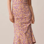 Maeve Anthropologie Cecily Fit & Flare Sweetheart Dress Floral Print Cap Sleeve Photo 0