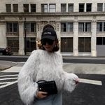 ZARA  sweater Jacket Coat faux fur shaggy fuzzy white with metallic thread  Photo 1