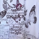 Elegant Butterfly Print Sleeveless Blouse White Size M Photo 4