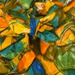 Handmade 1960s Floral Mod Shift Dress Yellow Green Retro  Boho Hippie M (10) Photo 4