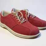 Lands' End Red Suede Lace Up Casual Sneakers Shoes Women 8 Photo 0